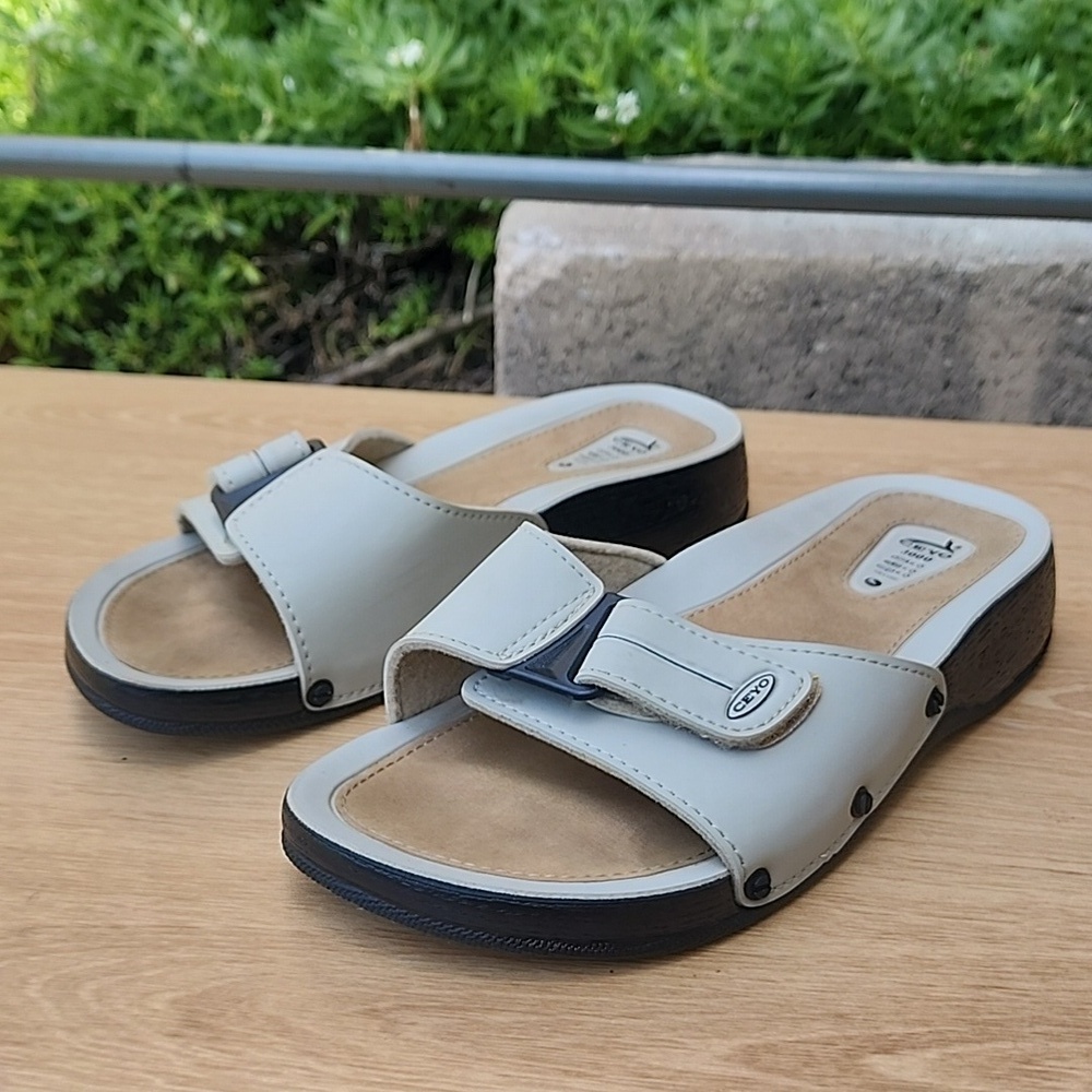 Comfort Slide Sandals for Women — White Adjustable Strap